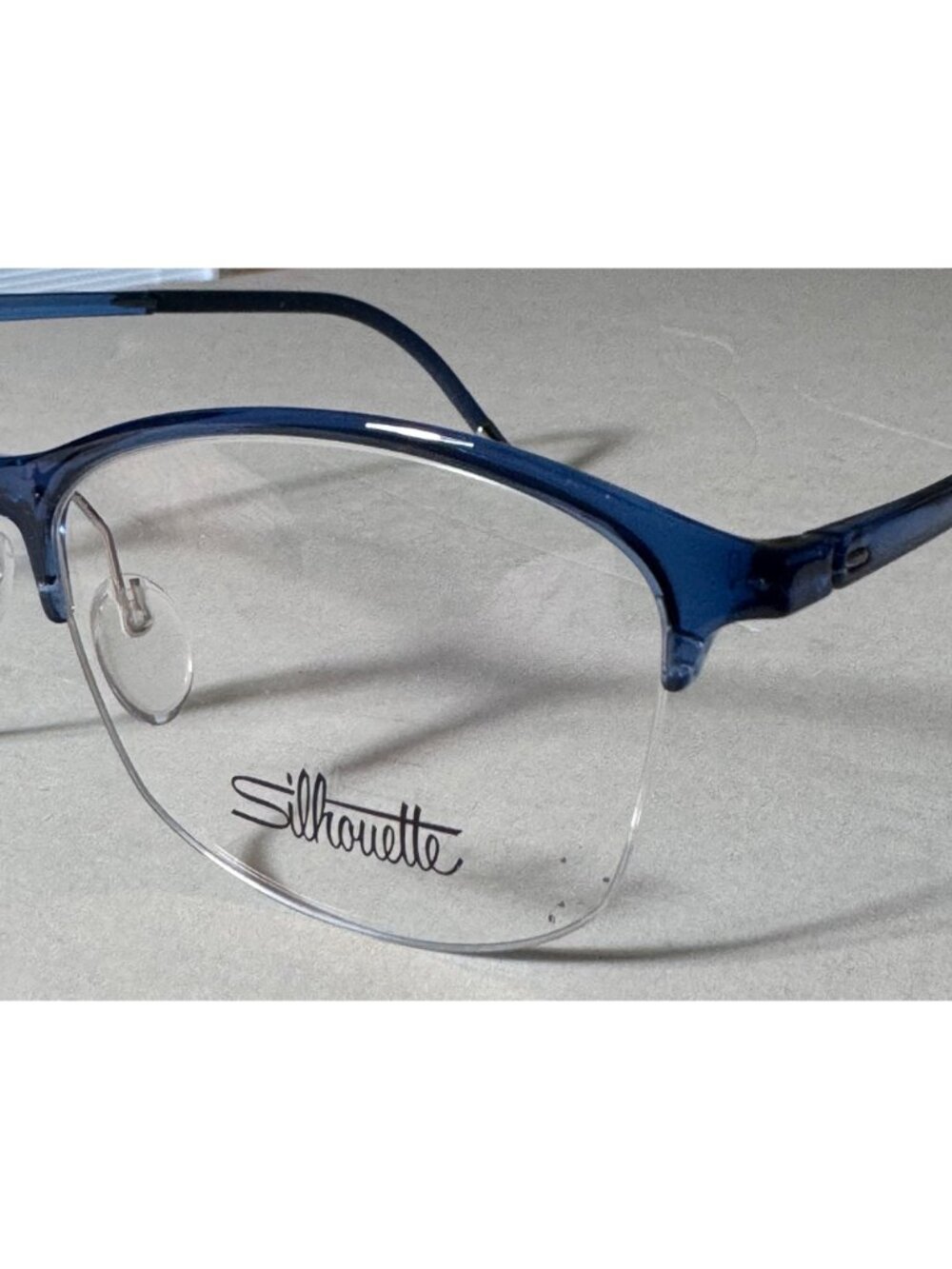 Silhouette SPX 1586 51-16 Womens Blue Half-Rim Eyeglasses Lightweight Frame - Picture 2 of 12